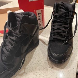 Nike worn 3 times sky dunk high tops from Barney’s New York. Platform sneakers